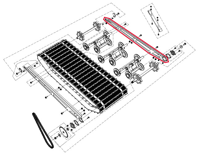 Left undercarriage plate for Snowdog Sport